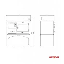 1P34 10 KW - Cuisinière à Bois -Magasin De Cheminées cuisiniere bois interstoves 1p34 5