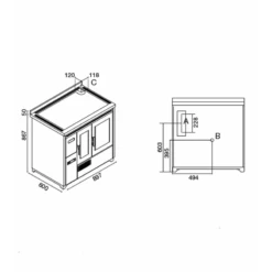 ENRICA 9,3 Kw - Cuisinière à Granulés EVA CALOR -Magasin De Cheminées cuisniere granules eva calor enrica 9 4