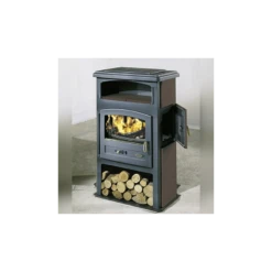 ECO Emaillée 8,5 Kw Réserves De Bûches Et étuves - Poêle à Bois GODIN