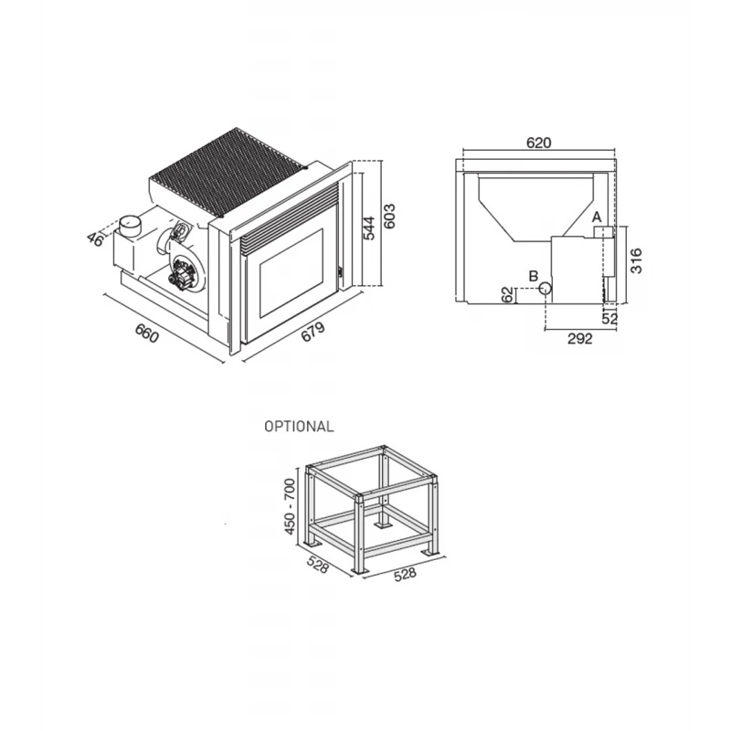 LEONARDO 11 Kw - Insert à granulés EVA CALOR LEONARDO 11 Kw - Insert à Granulés EVA CALOR -Magasin De Cheminées insert granules eva calor leonardo 11 2