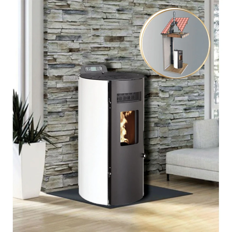 LEANDRO 14kW - PACK poêle + Conduit verticale 80/125 - INTERSTOVES LEANDRO 14kW - PACK Poêle + Conduit Verticale 80/125 - INTERSTOVES -Magasin De Cheminées pack poele conduit vertical leandro 14