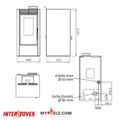 MARINA 14kw - PACK Poêle + Conduit Ventouse - INTERSTOVES -Magasin De Cheminées pack poele ventouse interstoves 14 3