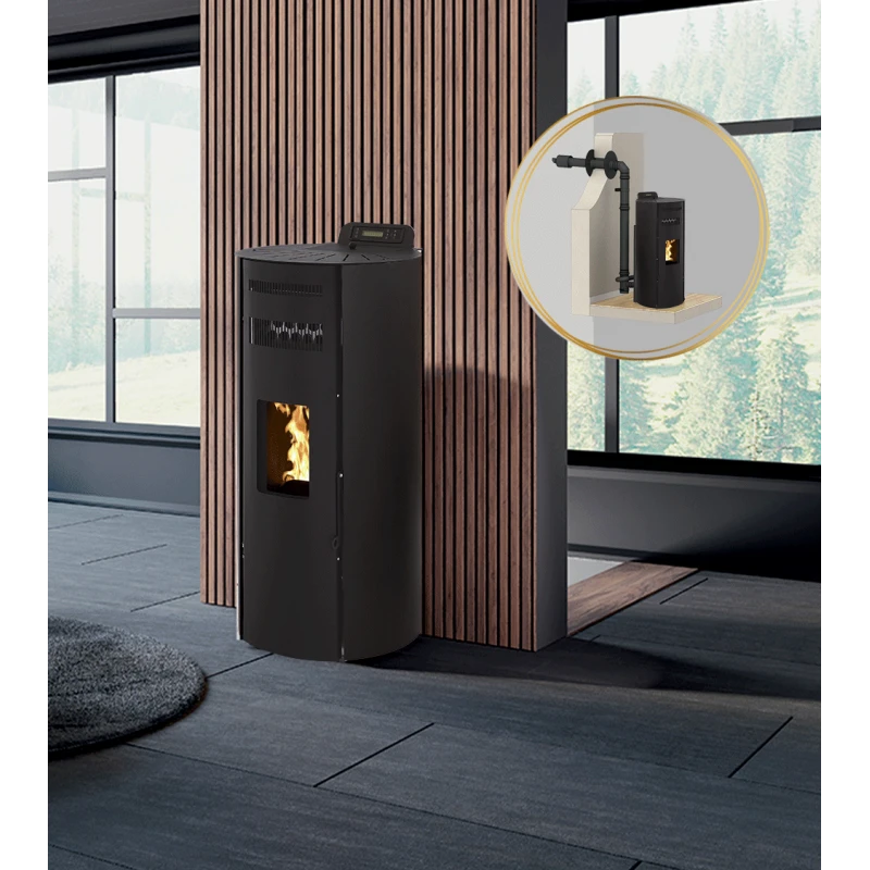 LEANDRO 14kW - PACK poêle + Conduit ventouse - INTERSTOVES LEANDRO 14kW - PACK Poêle + Conduit Ventouse - INTERSTOVES -Magasin De Cheminées pack poele ventouse leandro 14