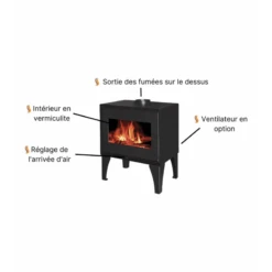 Pack Poêle à Bois + Conduit 150 EDOARDO 10 KW - Poêle à Bois INTERSTOVES -Magasin De Cheminées poele bois interstoves pack edoardo 10 3