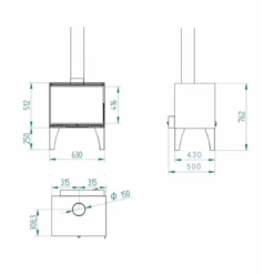 Pack Poêle à Bois + Conduit 150 EDOARDO 10 KW - Poêle à Bois INTERSTOVES -Magasin De Cheminées poele bois interstoves pack edoardo 10 4