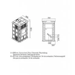 MARIA 13,5 Kw - Poêle à Granulés En Faïence EVA CALOR 4 MARIA 13,5 Kw - Poêle à Granulés En Faïence EVA CALOR -Magasin De Cheminées poele granules eva calor maria 13 4