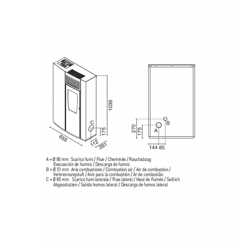 PERLA 7,5 Kw - Poêle à granulés EVA CALOR PERLA 7,5 Kw - Poêle à Granulés EVA CALOR -Magasin De Cheminées poele granules eva calor perla 7 5