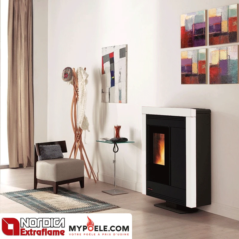 Souvenir Steel Evo 10.2 kw canalisable - Poêle à granulés LA NORDICA EXTRAFLAME Souvenir Steel Evo 10.2 Kw Canalisable - Poêle à Granulés LA NORDICA EXTRAFLAME -Magasin De Cheminées poele granules extraflame souvenir steel canalise 1