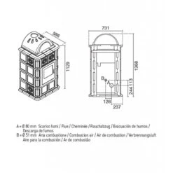 DIANA 13,5 Kw - Poêle à Granulés En Faïence EVA CALOR -Magasin De Cheminées poele granules faience eva calor diana 13 6