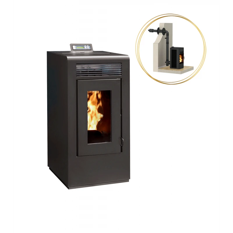 OLIVIA 12 KW - PACK poêle + Conduit ventouse - STOVIA OLIVIA 12 KW - PACK Poêle + Conduit Ventouse - STOVIA -Magasin De Cheminées poele granules pack olivia 12